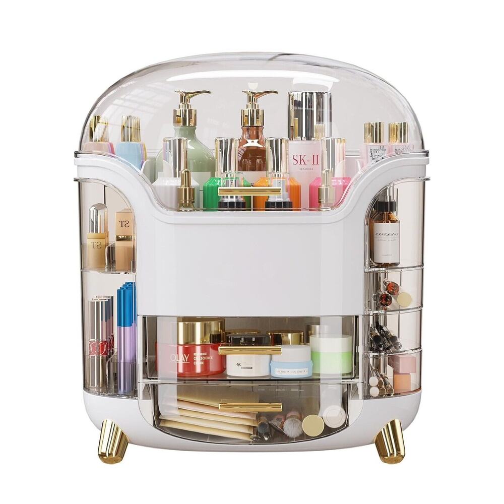 Polished Beauty Storage Case for Countertop & Desk | Sleek Plastic Cosmetic Hold
